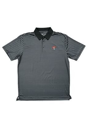 Grateful Dead x Section 119 Striped Performance Polo Black Gray — Large